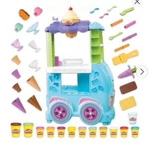 Play-Doh Kitchen Ice Cream Toy Truck Playset with lots of unused playdohs